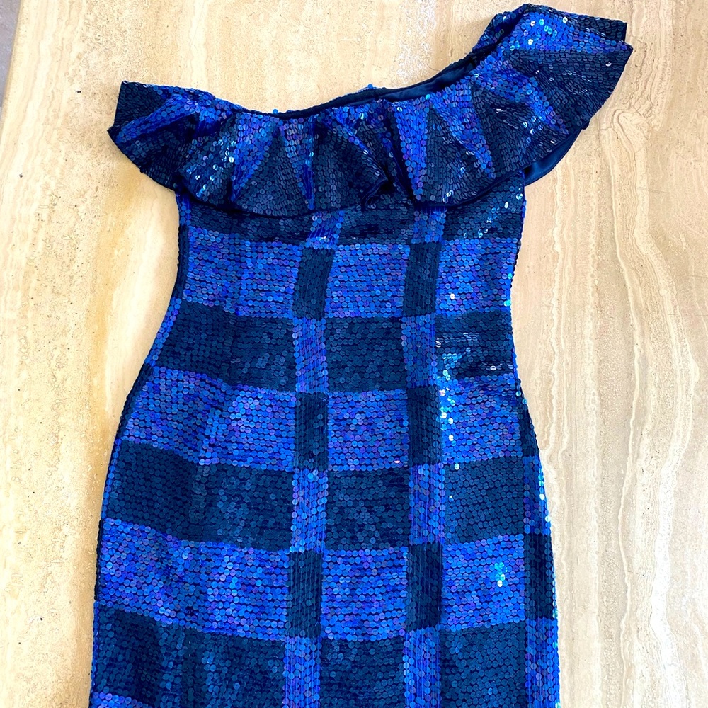 A.B.S. Sequins one shoulder mini dress size 6.